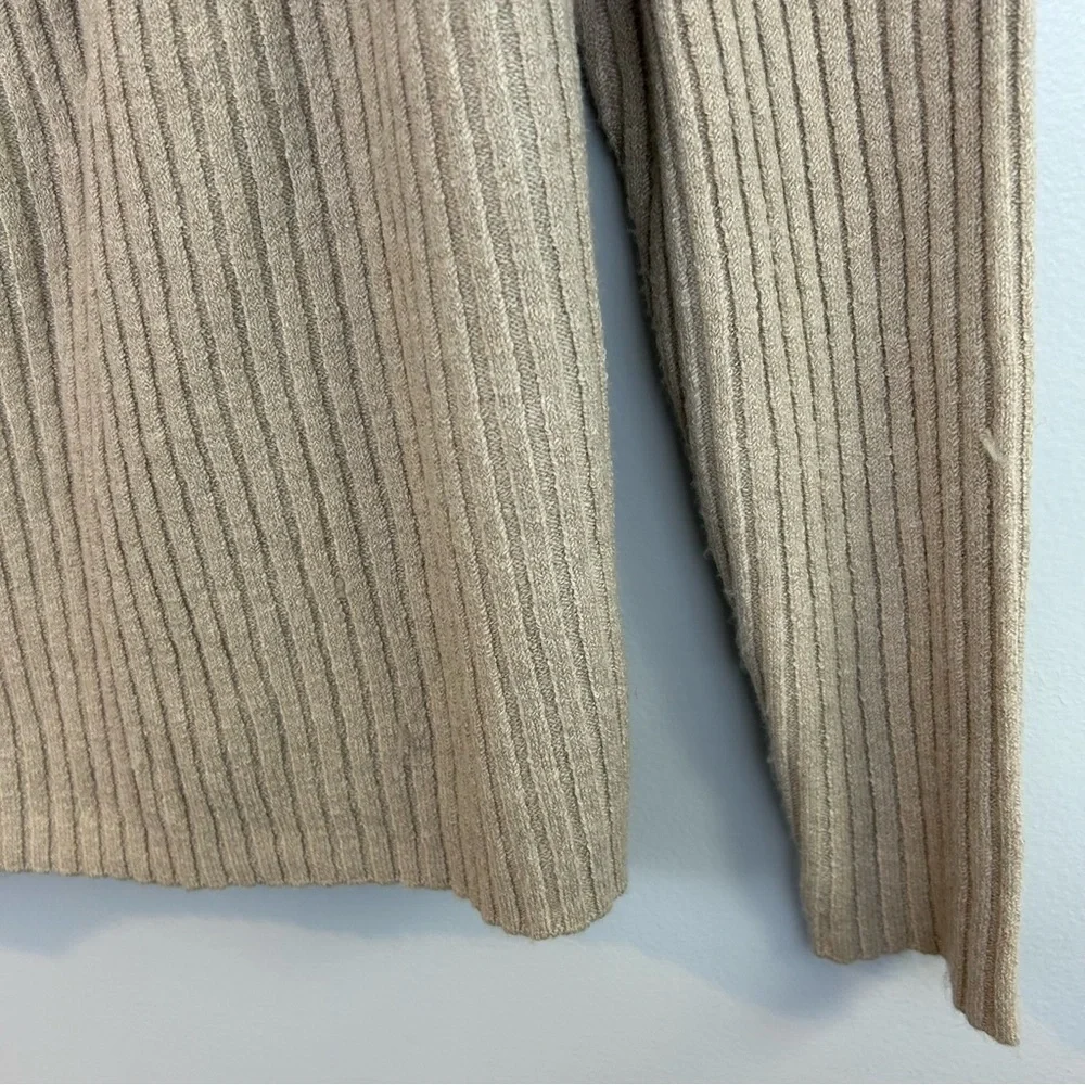 NWT Design History Oatmeal Brown Twist Cut Out Pullover Ribbed Sweater Size XL